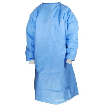 Wholesale Blue Disposable Isolation Gown with Knitted Cuff